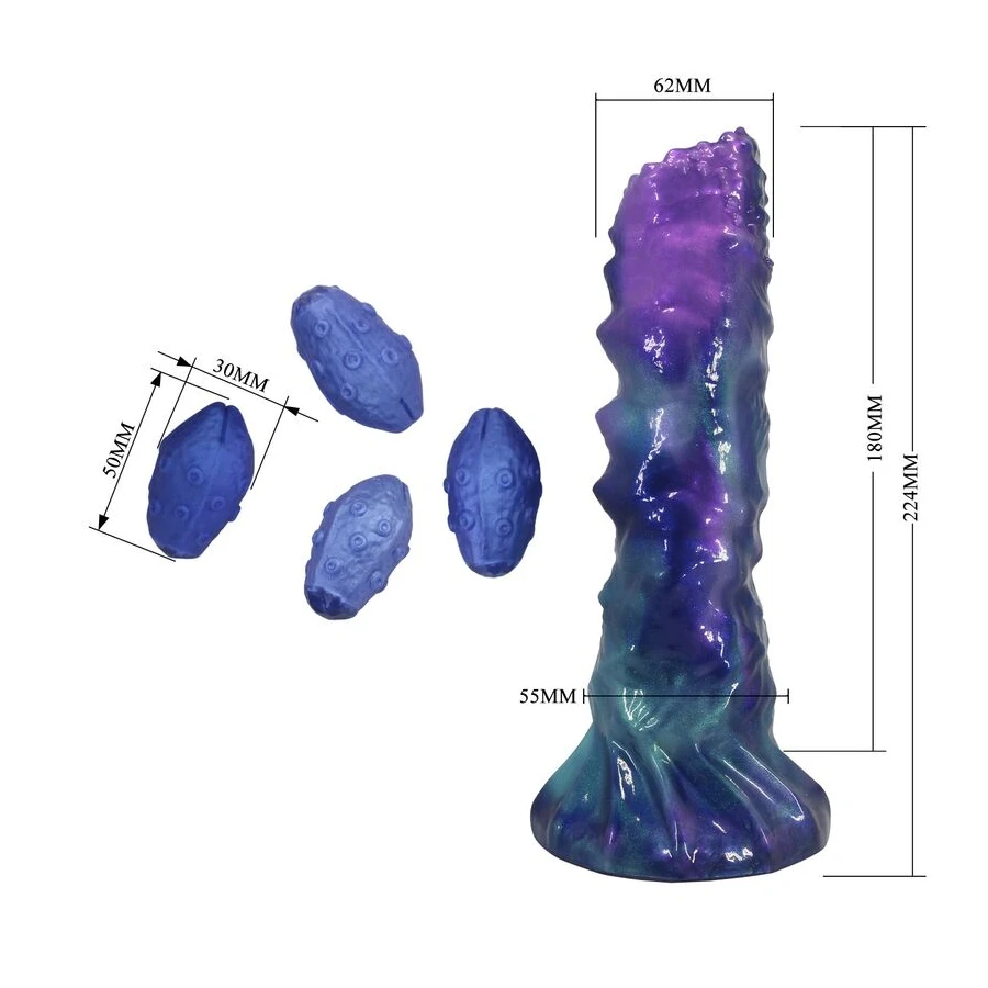 POWER MONSTERS - DUSKWALKER SENTINEL TRICOLOR DILDO GONFIABILE IN SILICONE FANTASY 23 CM Ø 5 CM